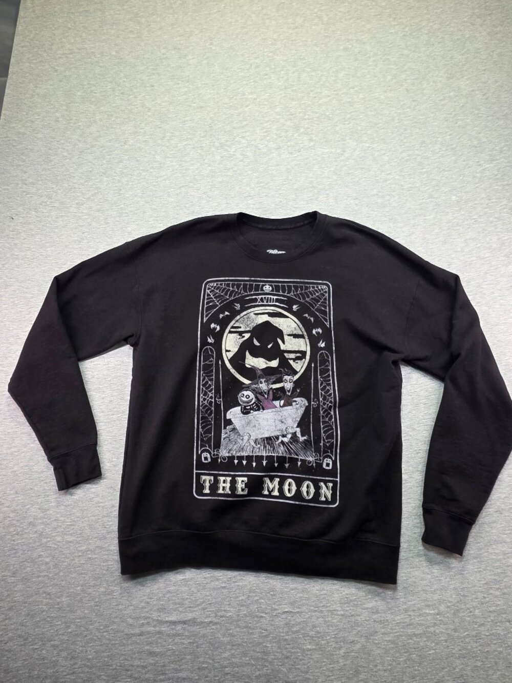 Disney Nightmare Before Christmas The Moon Tarot Crewneck Sweatshirt Black